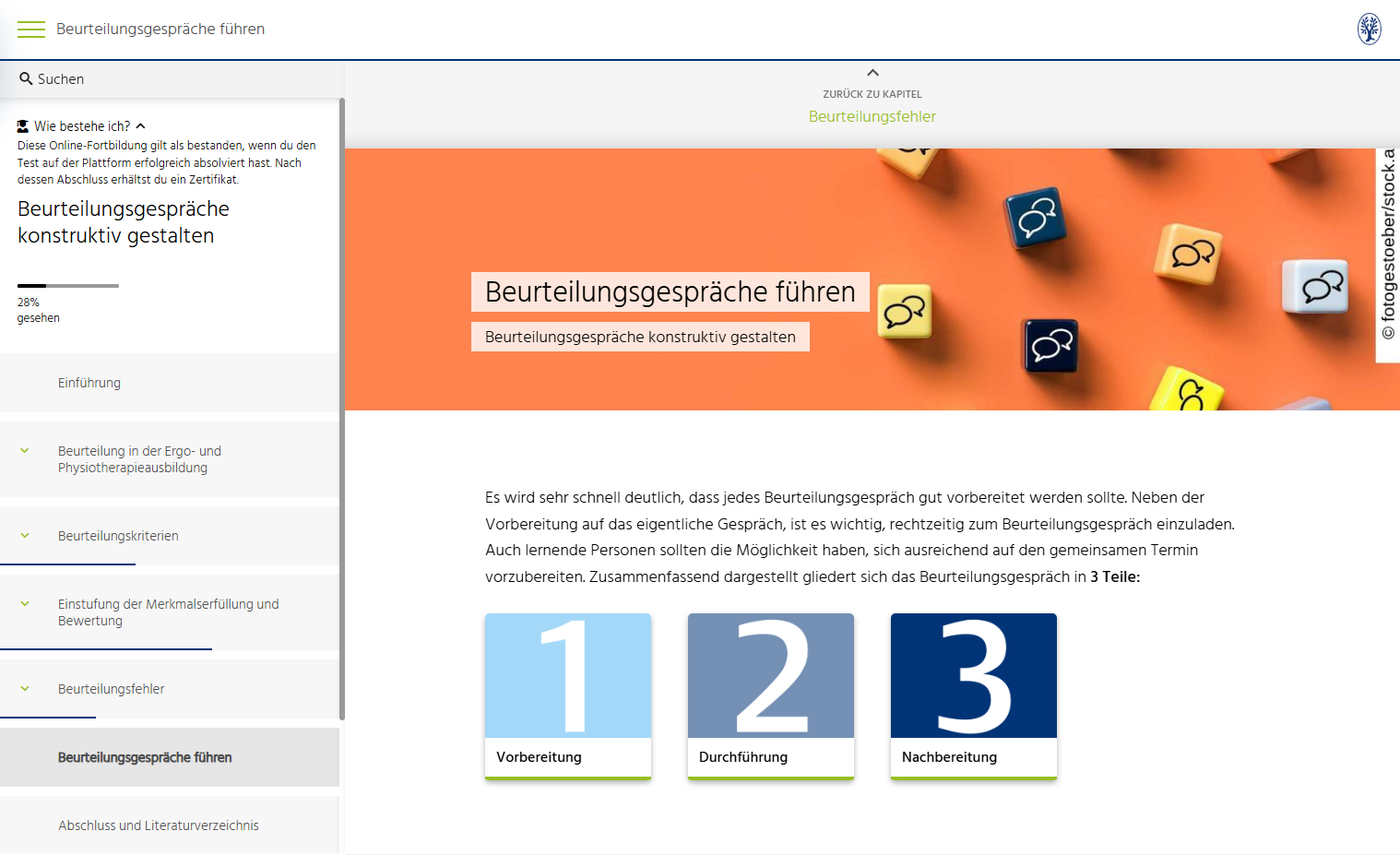 Screenshot_Kurs-Praxisanleitung_Beurteilungsgespraech E-Learning zur Praxisanleitung: Beurteilungsgespräche führen