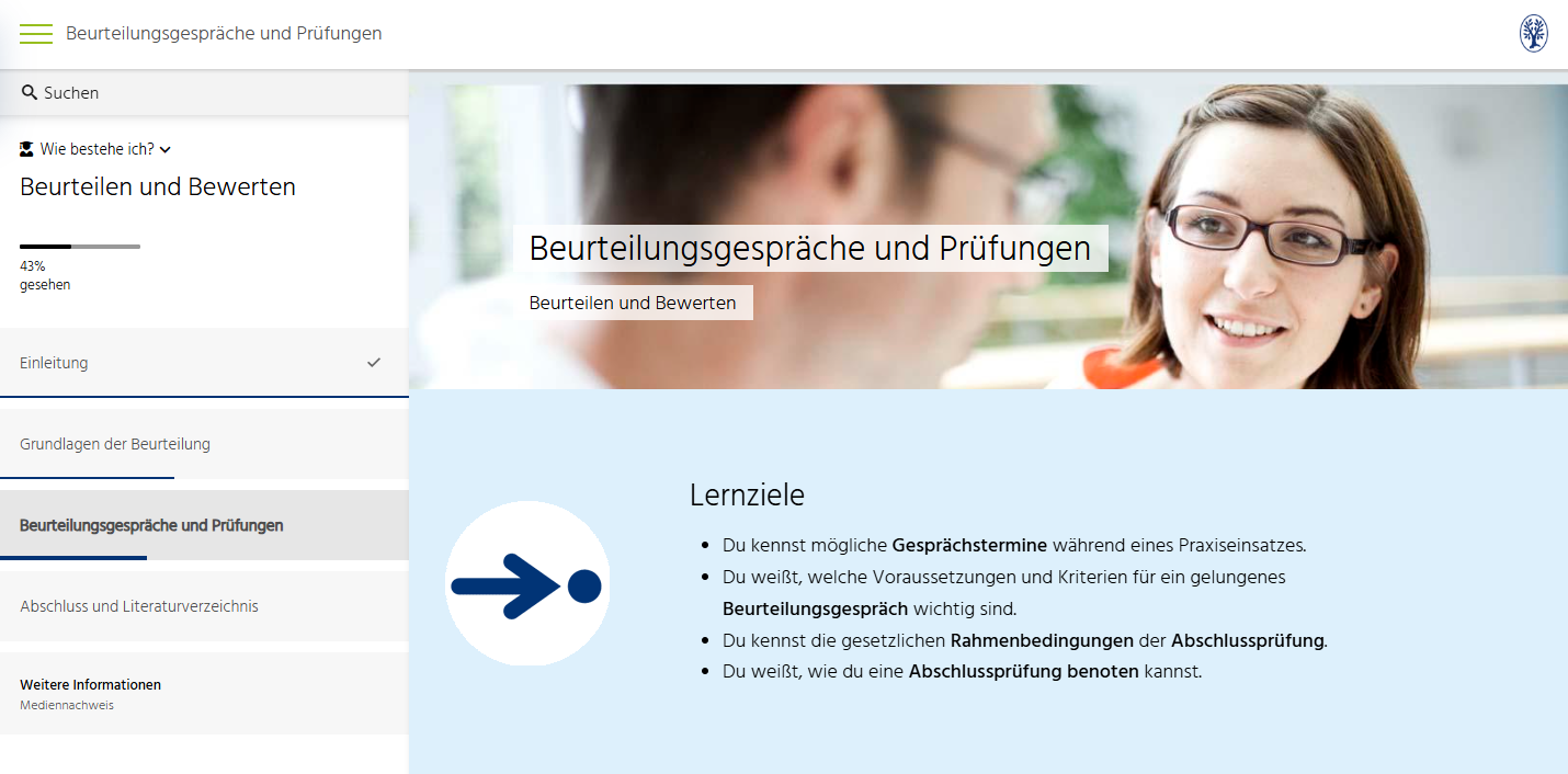 ergolink_Beurteilungesgespräch_Prüfungen E-Learning zur Praxisanleitung: Beurteilungsgespräche und Prüfungen